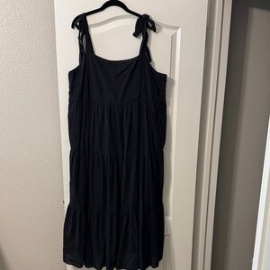 Madewell XXL Black Sleeveless Tiered Dress